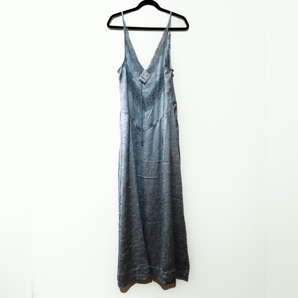 Free People Maybe Forever Maxi Dress in Gray Blue Size 10 NWT - Picture 7 of 13
